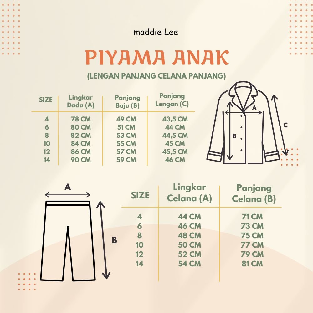 Size Chart Duck Kids - PJK